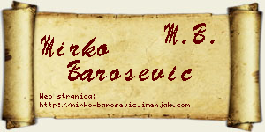 Mirko Barošević vizit kartica